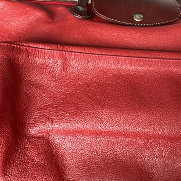 Rossi and Caruso Red Leather Shoulder Bag Trieste. Foldable. - Picture 8 of 9